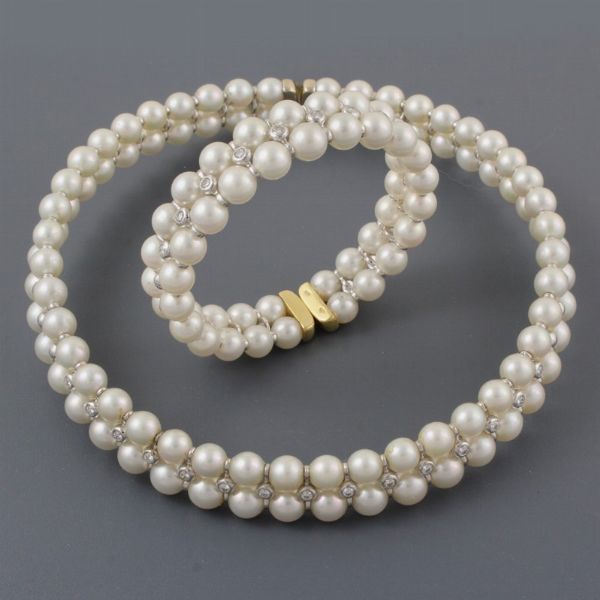 COLLANA E BRACCIALE  - Asta Gioielli, argenti e oggettistica  - Associazione Nazionale - Case d'Asta italiane