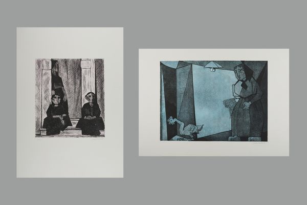 CANTATORE  DOMENICO (1906 - 1998) : Lotto composto da n.2 fogli.  - Asta Asta 394 | ARTE MODERNA E CONTEMPORANEA Virtuale - Associazione Nazionale - Case d'Asta italiane