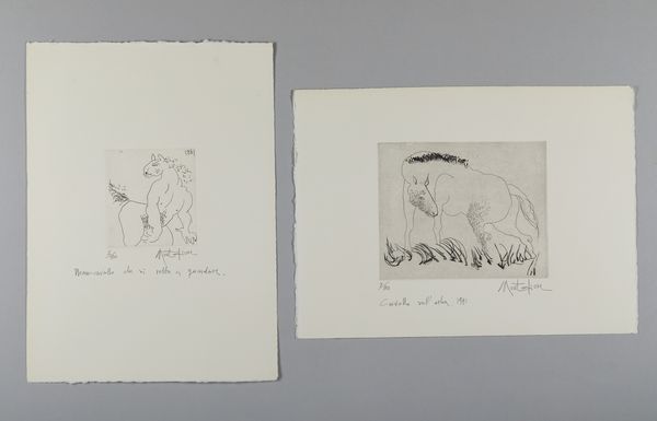 MONTEFIORE ULRICO S. : Lotto composto da n.2 fogli.  - Asta Asta 394 | ARTE MODERNA E CONTEMPORANEA Virtuale - Associazione Nazionale - Case d'Asta italiane