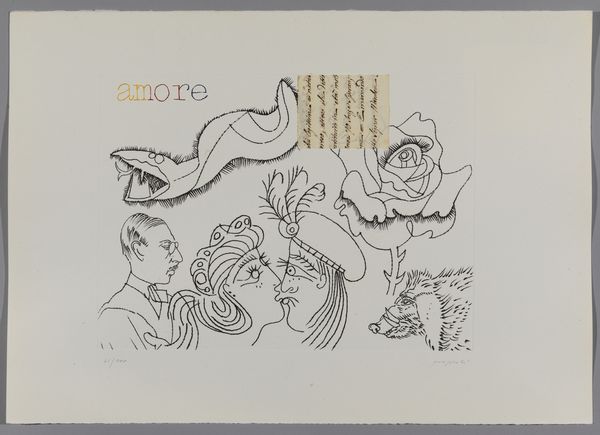 POZZATI CONCETTO (n. 1935) : Lotto composto da n. 2 fogli. Per Amore, Amore.  - Asta Asta 394 | ARTE MODERNA E CONTEMPORANEA Virtuale - Associazione Nazionale - Case d'Asta italiane