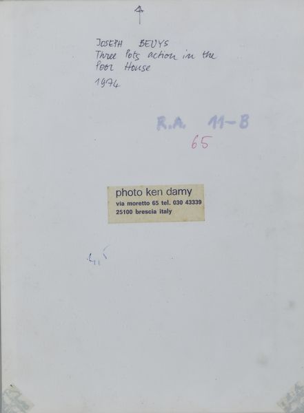 BEUYS JOSEPH (1921 - 1986) : Three Pots action in the Poor House.  - Asta Asta 394 | ARTE MODERNA E CONTEMPORANEA Virtuale - Associazione Nazionale - Case d'Asta italiane