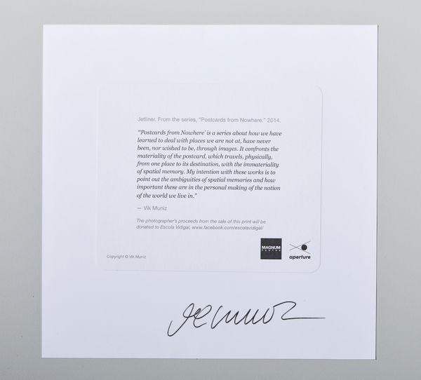 MUNIZ VIK (n. 1961) : Jetliner, dalla serie  Postcards from Nowhere, 2014  - Asta Asta 394 | ARTE MODERNA E CONTEMPORANEA Virtuale - Associazione Nazionale - Case d'Asta italiane