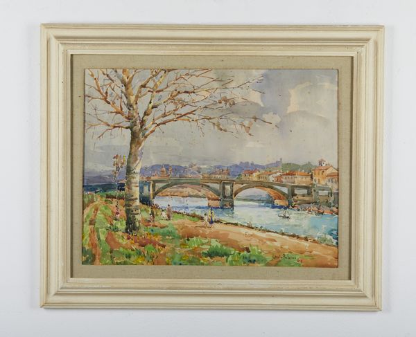 FALZONI GIULIO (1900 - 1978) : Sul greto dell'Arno.  - Asta Asta 394 | ARTE MODERNA E CONTEMPORANEA Virtuale - Associazione Nazionale - Case d'Asta italiane