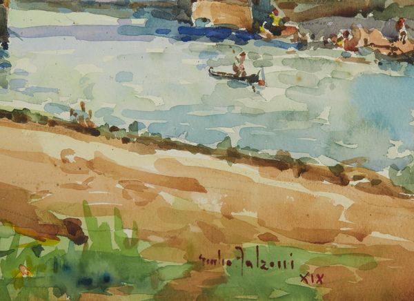 FALZONI GIULIO (1900 - 1978) : Sul greto dell'Arno.  - Asta Asta 394 | ARTE MODERNA E CONTEMPORANEA Virtuale - Associazione Nazionale - Case d'Asta italiane