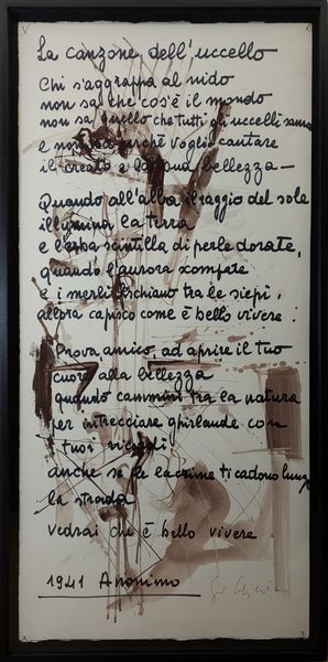 CELIBERTI GIORGIO (n. 1929) : La canzone dell'uccello.  - Asta Asta 394 | ARTE MODERNA E CONTEMPORANEA Virtuale - Associazione Nazionale - Case d'Asta italiane