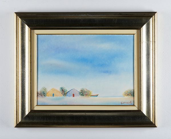 OMICCIOLI  GIOVANNI (1901 - 1975) : Capanna e barca tra i cespugli.  - Asta Asta 394 | ARTE MODERNA E CONTEMPORANEA Virtuale - Associazione Nazionale - Case d'Asta italiane