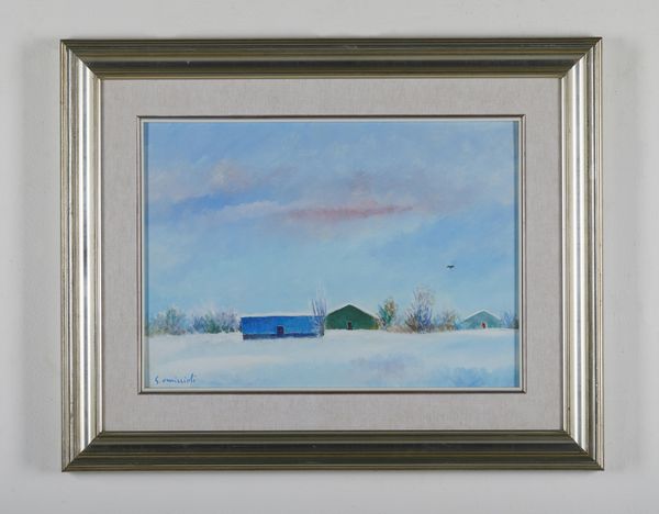 OMICCIOLI  GIOVANNI (1901 - 1975) : Baracche e case sotto la neve.  - Asta Asta 394 | ARTE MODERNA E CONTEMPORANEA Virtuale - Associazione Nazionale - Case d'Asta italiane