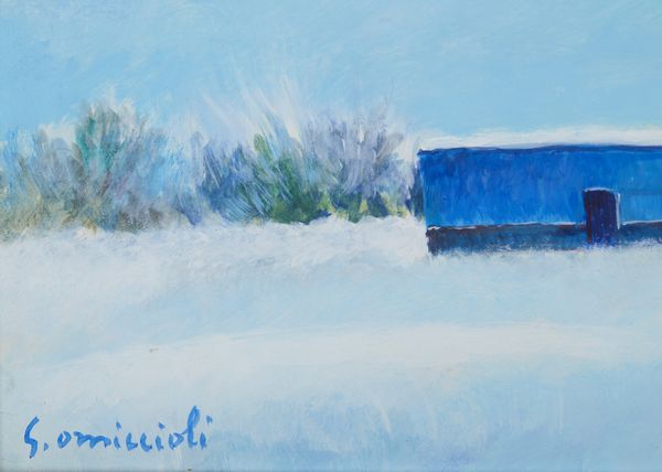 OMICCIOLI  GIOVANNI (1901 - 1975) : Baracche e case sotto la neve.  - Asta Asta 394 | ARTE MODERNA E CONTEMPORANEA Virtuale - Associazione Nazionale - Case d'Asta italiane