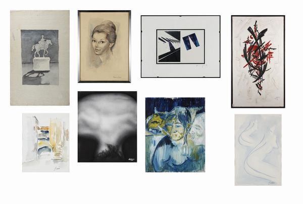 AUTORE NON IDENTIFICATO : Lotto composto da n.8 opere.  - Asta Asta 394 | ARTE MODERNA E CONTEMPORANEA Virtuale - Associazione Nazionale - Case d'Asta italiane