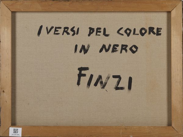 FINZI ENNIO (n. 1931) : I versi del colore in nero.  - Asta Asta 394 | ARTE MODERNA E CONTEMPORANEA Virtuale - Associazione Nazionale - Case d'Asta italiane