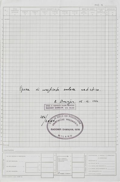 DAMNJAN RADOMIR (n. 1935) : Opera di verificato valore artistico.  - Asta Asta 394 | ARTE MODERNA E CONTEMPORANEA Virtuale - Associazione Nazionale - Case d'Asta italiane