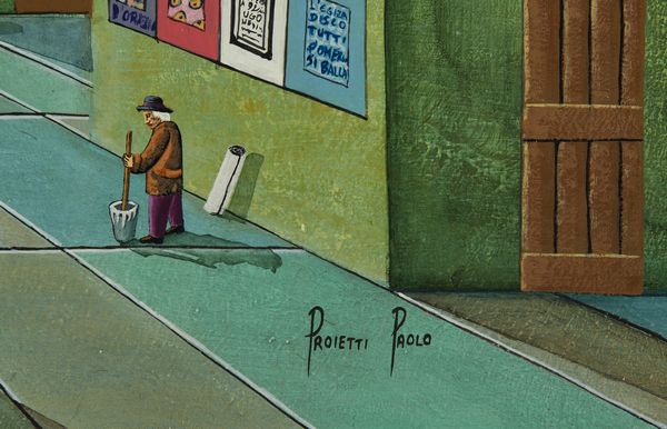 PROIETTI PAOLO (n. 1959) : La piazzetta.  - Asta Asta 394 | ARTE MODERNA E CONTEMPORANEA Virtuale - Associazione Nazionale - Case d'Asta italiane