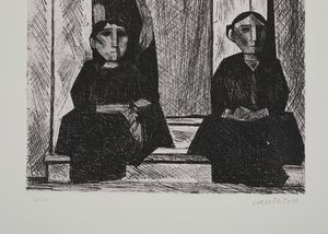 CANTATORE  DOMENICO (1906 - 1998) : Lotto composto da n.2 fogli.  - Asta Asta 394 | ARTE MODERNA E CONTEMPORANEA Virtuale - Associazione Nazionale - Case d'Asta italiane