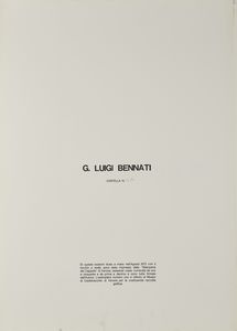BENNATI LUIGI (n. 1929) : Cartella composta da n. 3 fogli.  - Asta Asta 394 | ARTE MODERNA E CONTEMPORANEA Virtuale - Associazione Nazionale - Case d'Asta italiane