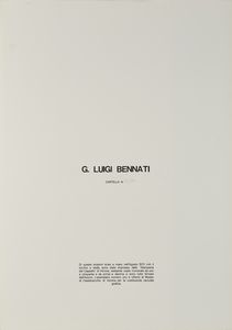 BENNATI LUIGI (n. 1929) : Cartella composta da n.3 fogli.  - Asta Asta 394 | ARTE MODERNA E CONTEMPORANEA Virtuale - Associazione Nazionale - Case d'Asta italiane