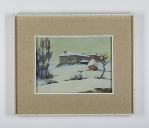 LANARO DINO (1908 - 1998) : Inverno.  - Asta Asta 394 | ARTE MODERNA E CONTEMPORANEA Virtuale - Associazione Nazionale - Case d'Asta italiane