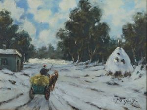 KARPOFF IVAN (1898 - 1970) - Carro nella neve.