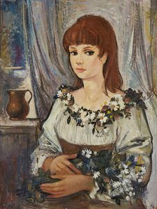 LOMBARDO UGO (n. 1922) - Studio per ritratto di fanciulla.