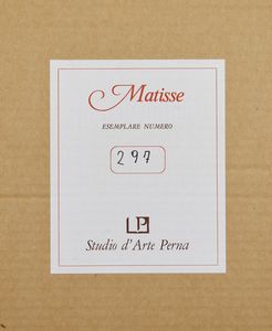 MATISSE HENRI (1869 - 1954) : Divertissement di Matisse.  - Asta Asta 394 | ARTE MODERNA E CONTEMPORANEA Virtuale - Associazione Nazionale - Case d'Asta italiane
