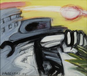 VAGLIERI TINO (1929 - 2000) - Confine della citt� con sole.