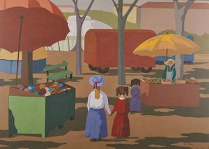 MASI ROBERTO (1940 - 2011) - Un giorno al mercato.