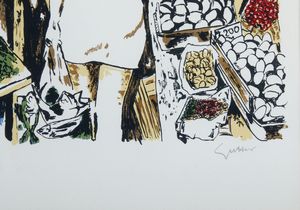 GUTTUSO RENATO (1912 - 1987) : Vucciria.  - Asta Asta 394 | ARTE MODERNA E CONTEMPORANEA Virtuale - Associazione Nazionale - Case d'Asta italiane