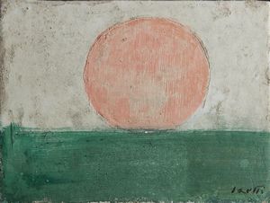 SAETTI BRUNO (1902 - 1984) - Paesaggio con sole (bozzetto).