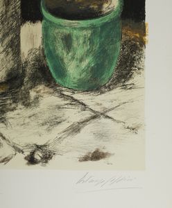 SOFFICI ARDENGO (1879 - 1964) : Bottiglia bianca vasetto verde e melagrana.  - Asta Asta 394 | ARTE MODERNA E CONTEMPORANEA Virtuale - Associazione Nazionale - Case d'Asta italiane