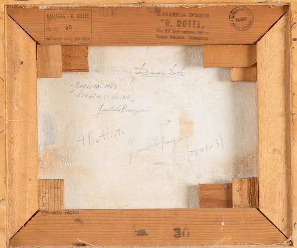 GIANCARLO BARGONI : Due gialli guida  - Asta Opere di arte moderna e dalla Collezione di Eugenio Battisti - Associazione Nazionale - Case d'Asta italiane