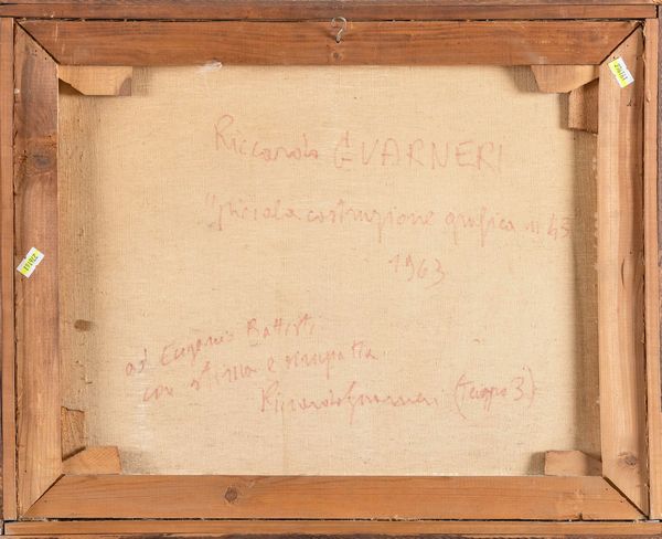 RICCARDO GUARNERI : Piccola costruzione grafica n. 43  - Asta Opere di arte moderna e dalla Collezione di Eugenio Battisti - Associazione Nazionale - Case d'Asta italiane