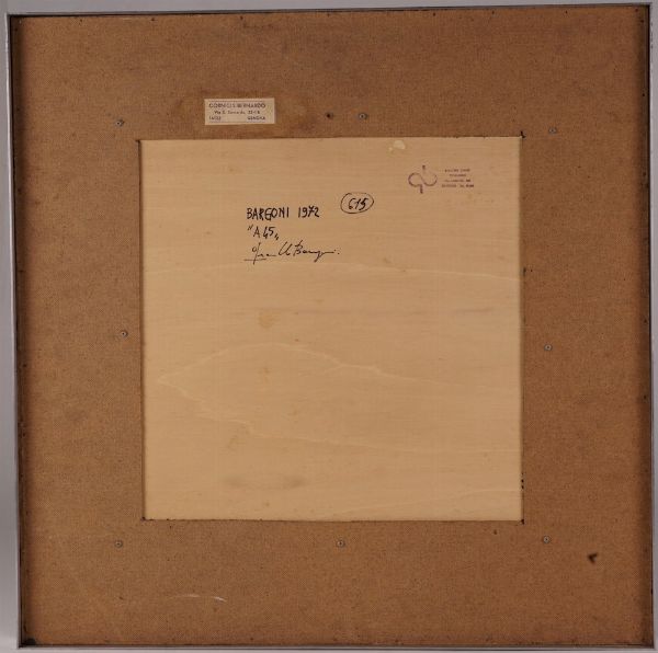 GIANCARLO BARGONI : A 45, 1972  - Asta Opere di arte moderna e dalla Collezione di Eugenio Battisti - Associazione Nazionale - Case d'Asta italiane