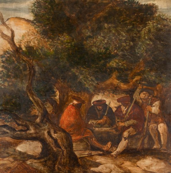 Salvatore Fiume : Contrabbandieri di ronda (partita di carte)  - Asta Opere di arte moderna e dalla Collezione di Eugenio Battisti - Associazione Nazionale - Case d'Asta italiane