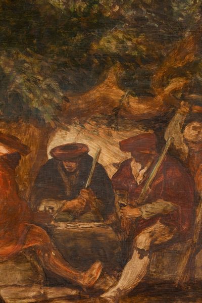 Salvatore Fiume : Contrabbandieri di ronda (partita di carte)  - Asta Opere di arte moderna e dalla Collezione di Eugenio Battisti - Associazione Nazionale - Case d'Asta italiane