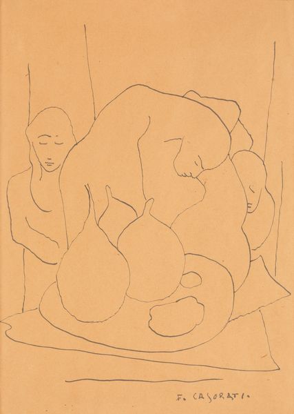 Felice Casorati : Senza titolo (Figure)  - Asta Opere di arte moderna e dalla Collezione di Eugenio Battisti - Associazione Nazionale - Case d'Asta italiane