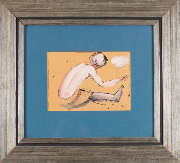 Mario Sironi : Figura seduta di schiena  - Asta Opere di arte moderna e dalla Collezione di Eugenio Battisti - Associazione Nazionale - Case d'Asta italiane