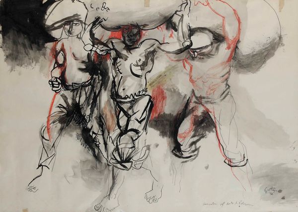 Renato Guttuso : Scaricatori al porto di Palermo  - Asta Opere di arte moderna e dalla Collezione di Eugenio Battisti - Associazione Nazionale - Case d'Asta italiane