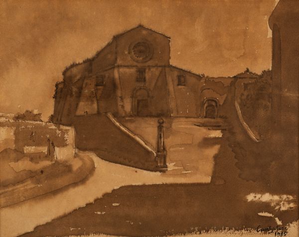 Domenico Cantatore : Senza titolo  - Asta Opere di arte moderna e dalla Collezione di Eugenio Battisti - Associazione Nazionale - Case d'Asta italiane