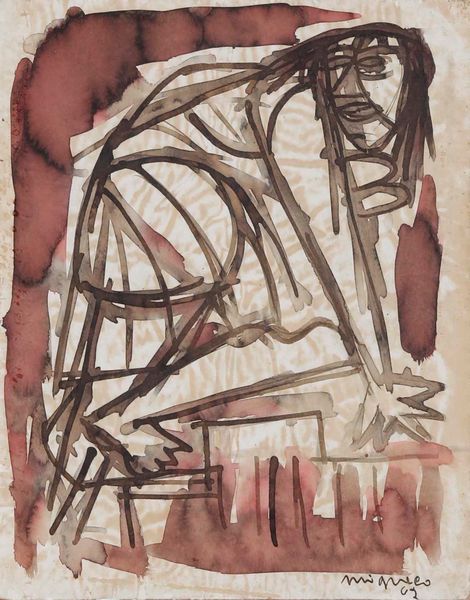 Giuseppe Migneco : Figura  - Asta Opere di arte moderna e dalla Collezione di Eugenio Battisti - Associazione Nazionale - Case d'Asta italiane