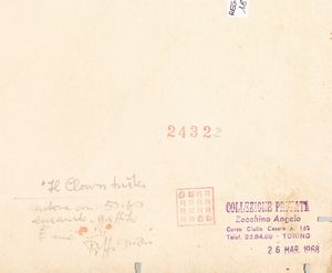 Pippo Oriani : Il clown triste  - Asta Opere di arte moderna e dalla Collezione di Eugenio Battisti - Associazione Nazionale - Case d'Asta italiane