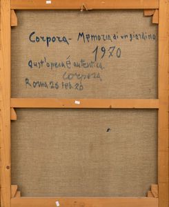 ANTONIO CORPORA : Memoria di un giardino  - Asta Opere di arte moderna e dalla Collezione di Eugenio Battisti - Associazione Nazionale - Case d'Asta italiane