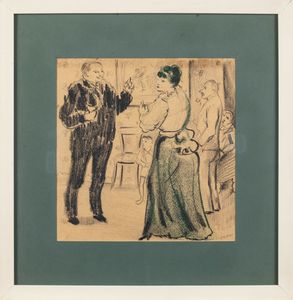 ALIGI SASSU : Senza titolo (scena dinterno)  - Asta Opere di arte moderna e dalla Collezione di Eugenio Battisti - Associazione Nazionale - Case d'Asta italiane