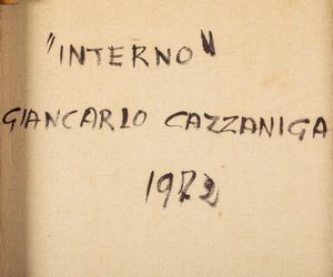 Giancarlo Cazzaniga : Interno  - Asta Opere di arte moderna e dalla Collezione di Eugenio Battisti - Associazione Nazionale - Case d'Asta italiane