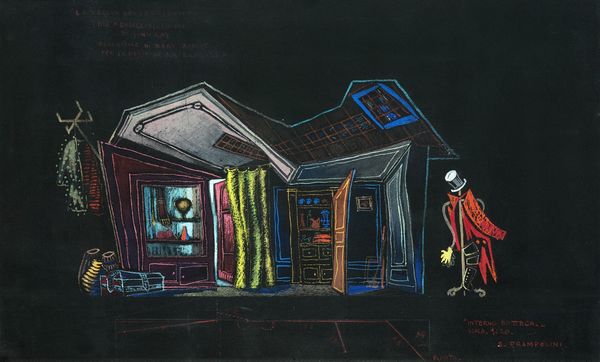 Enrico Prampolini : La veglia dei lestofanti, bozzetto di scena  - Asta Off Season / Arte Moderna e Contemporanea - Associazione Nazionale - Case d'Asta italiane