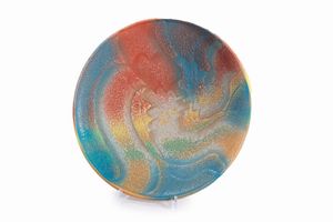 Carlo Zauli - Piatto policromo con rilievi