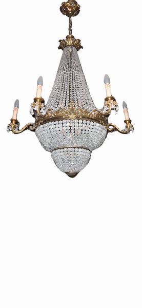 Lampadario in cristallo, secolo XX  - Asta Incanti d'arte - Associazione Nazionale - Case d'Asta italiane