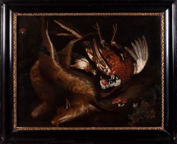 Scuola olandese, secolo XVII : Cacciagione con volpe e volatile  - Asta Incanti d'arte - Associazione Nazionale - Case d'Asta italiane