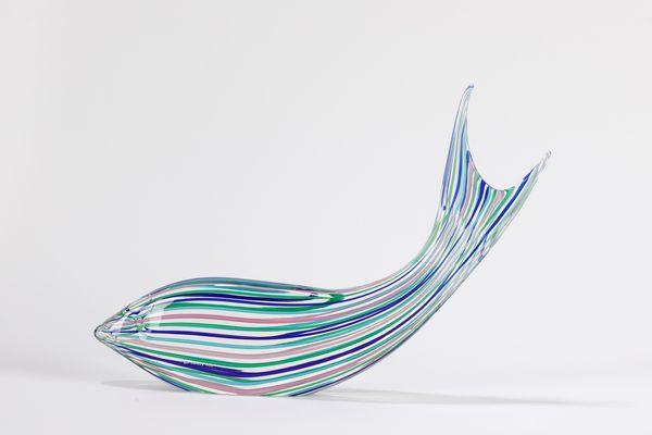 Scultura in vetro raffigurante pesce, Murano, La Murrina, secolo XX  - Asta Incanti d'arte - Associazione Nazionale - Case d'Asta italiane