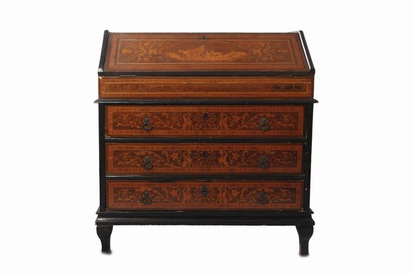 Ribalta lombarda in legno intarsiato, fine secolo XVIII - inizi secolo XIX  - Asta Incanti d'arte - Associazione Nazionale - Case d'Asta italiane