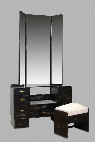 Mobile toeletta giapponese in legno laccato nero, inizi secolo XX  - Asta Incanti d'arte - Associazione Nazionale - Case d'Asta italiane
