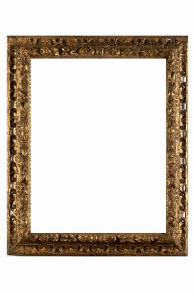 Cornice in legno intagliato e dorato, secolo XVII  - Asta Incanti d'arte - Associazione Nazionale - Case d'Asta italiane